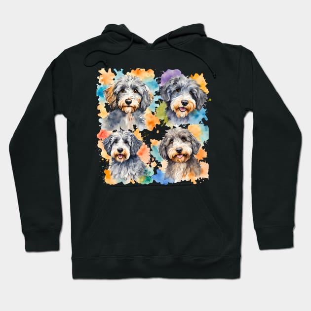 Aussiedoodle Watercolor Hoodie by Doodle and Things